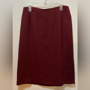 Norton McNaughton maroon lined pencil skirt size 16